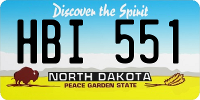 ND license plate HBI551