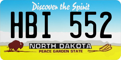 ND license plate HBI552