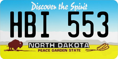 ND license plate HBI553