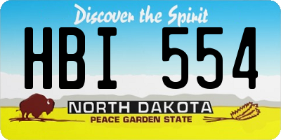 ND license plate HBI554