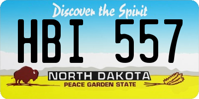 ND license plate HBI557