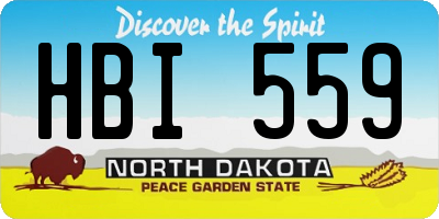 ND license plate HBI559