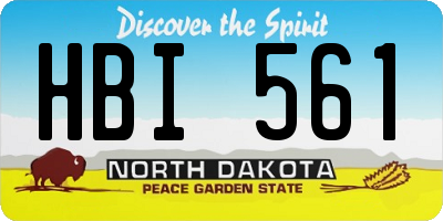 ND license plate HBI561