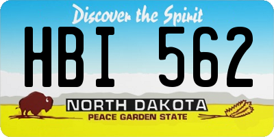 ND license plate HBI562