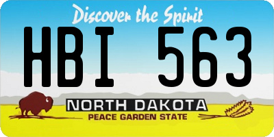 ND license plate HBI563