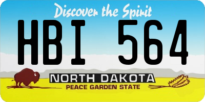 ND license plate HBI564