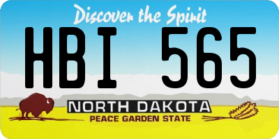 ND license plate HBI565