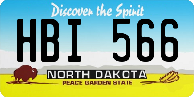 ND license plate HBI566