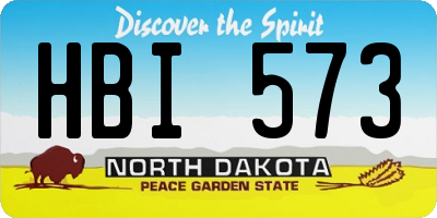 ND license plate HBI573