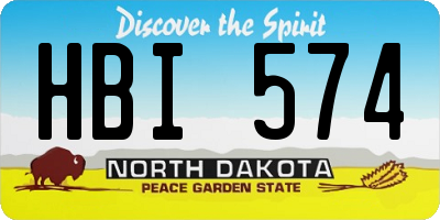 ND license plate HBI574