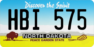 ND license plate HBI575