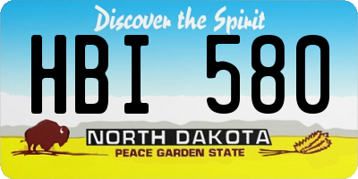 ND license plate HBI580