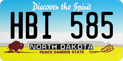 ND license plate HBI585