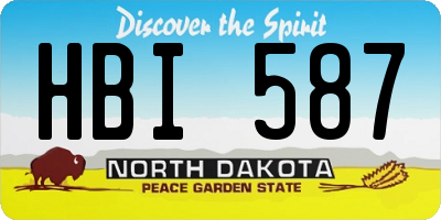 ND license plate HBI587