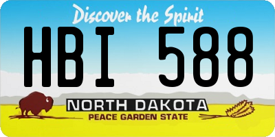 ND license plate HBI588