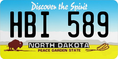 ND license plate HBI589