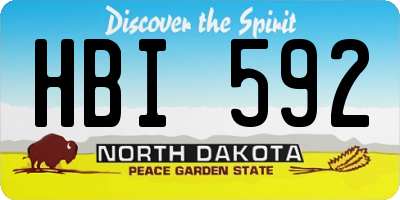 ND license plate HBI592