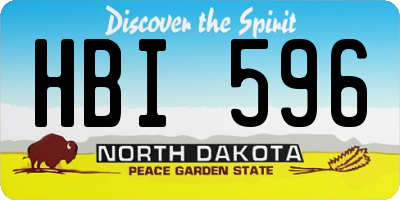 ND license plate HBI596