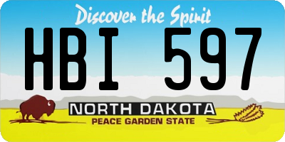 ND license plate HBI597