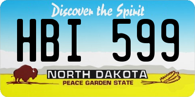 ND license plate HBI599