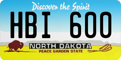 ND license plate HBI600