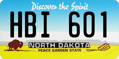 ND license plate HBI601