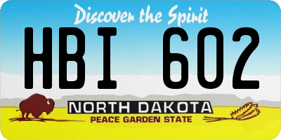 ND license plate HBI602