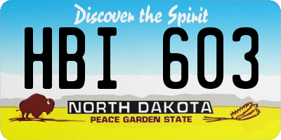 ND license plate HBI603