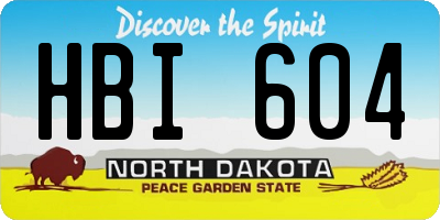 ND license plate HBI604