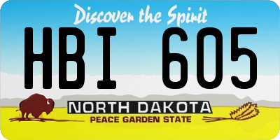 ND license plate HBI605