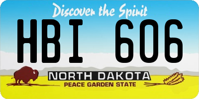 ND license plate HBI606