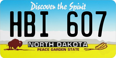 ND license plate HBI607