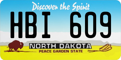 ND license plate HBI609