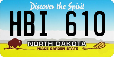 ND license plate HBI610