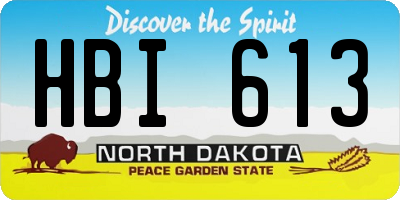 ND license plate HBI613