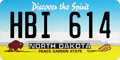 ND license plate HBI614