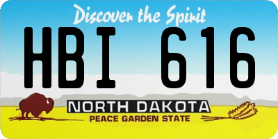 ND license plate HBI616