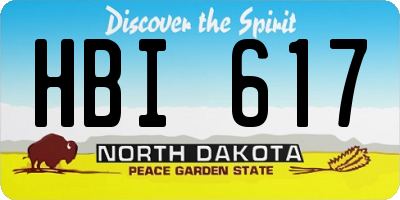 ND license plate HBI617