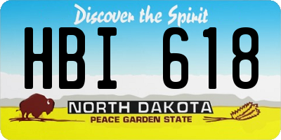 ND license plate HBI618