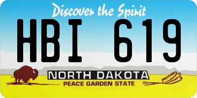 ND license plate HBI619