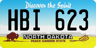 ND license plate HBI623