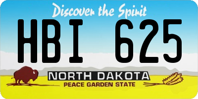 ND license plate HBI625