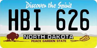 ND license plate HBI626