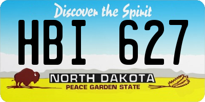 ND license plate HBI627