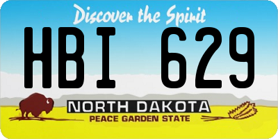 ND license plate HBI629