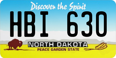 ND license plate HBI630