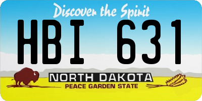 ND license plate HBI631