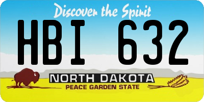 ND license plate HBI632