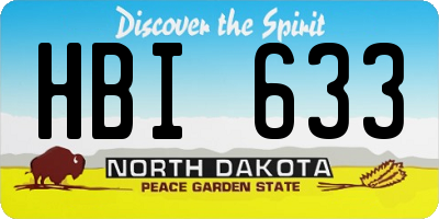 ND license plate HBI633