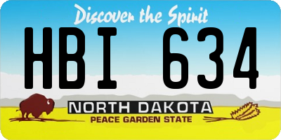 ND license plate HBI634